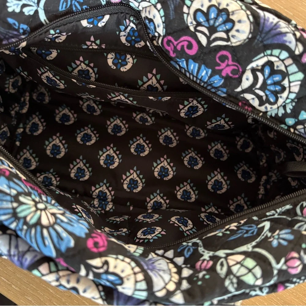 Vera Bradley Mini Duffel Bramble Print Quilted Purse Missing Long Strap - Picture 7 of 10
